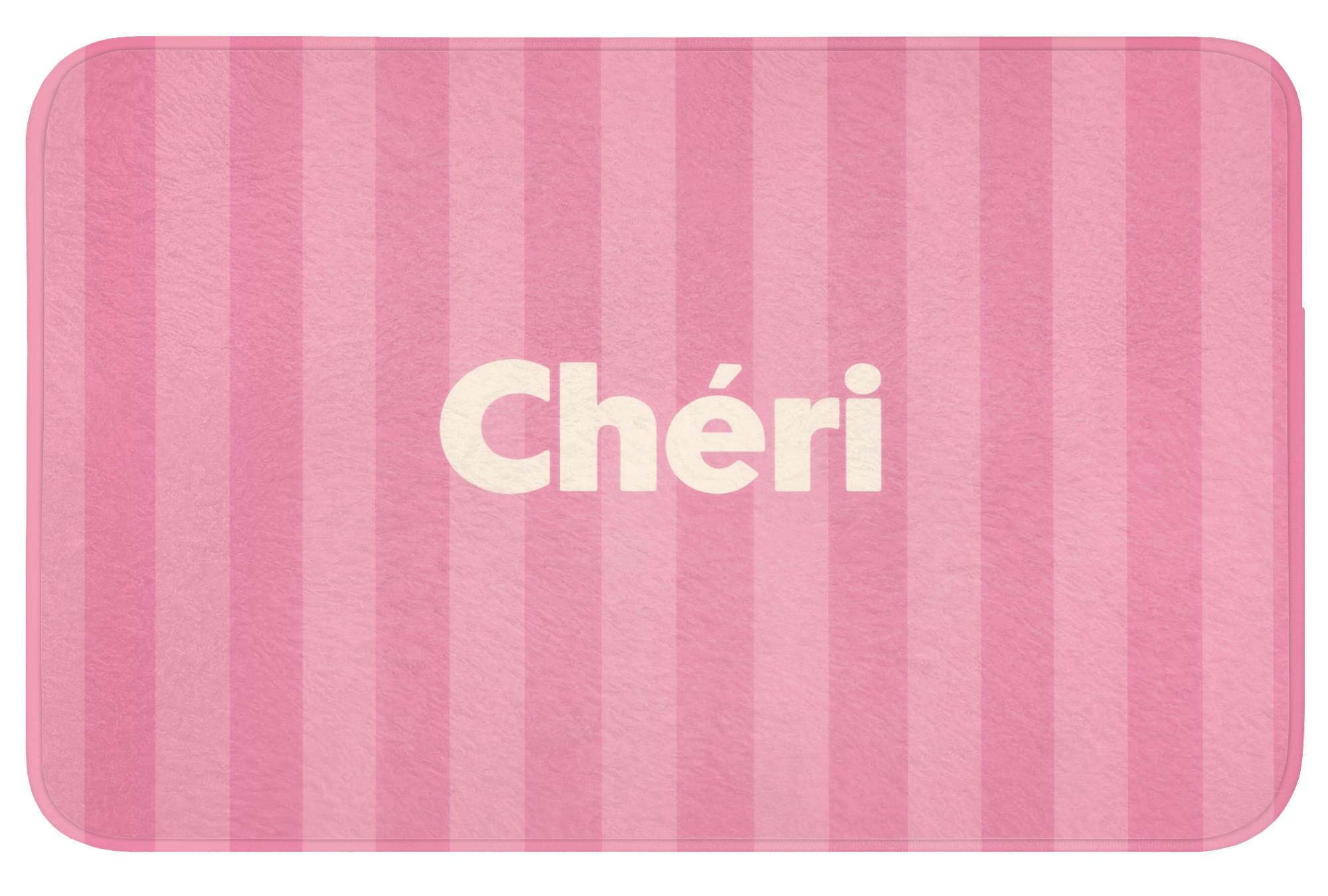 BADEMATTE Gestreift - Rosa - Chéri Badvorleger 80x50 cm - Pink, Textil (80/50cm) - OnlyWow