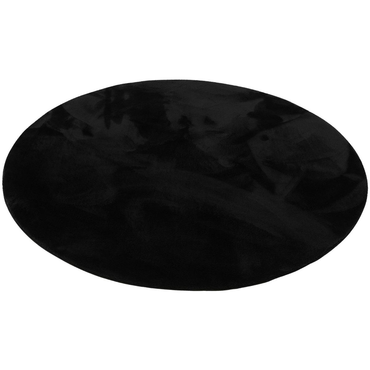 KINDER SUPER SOFT FELLTEPPICH PEARL KIDS RUND - Schwarz, Textil (160/160cm) - Pergamon