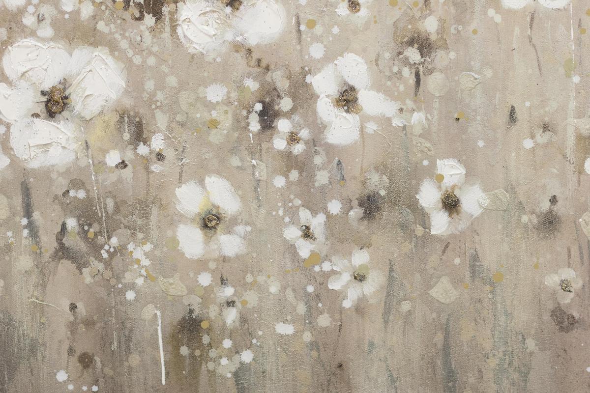 ACRYLBILD HANDGEMALT 100/75 cm - Weiß, Holz/Textil (100/75cm) - KUNSTLOFT