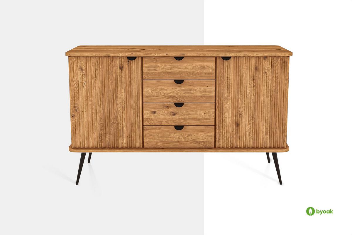 KOMMODE LINA - Wildeiche, Holz (144/87/46cm) - byoak