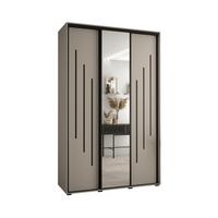 SCHWEBETÜRENSCHRANK 235,2/160/45 2-türig - Kaschmir/Schwarz, Holz/Metall (160/235.2/45cm) - MÖBEL KRYSPOL