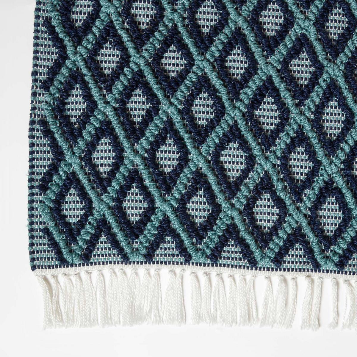 HANDWEBTEPPICH Tula geometrisch gemustert 120/170 cm - Blau, Textil (120/170cm) - Homescapes