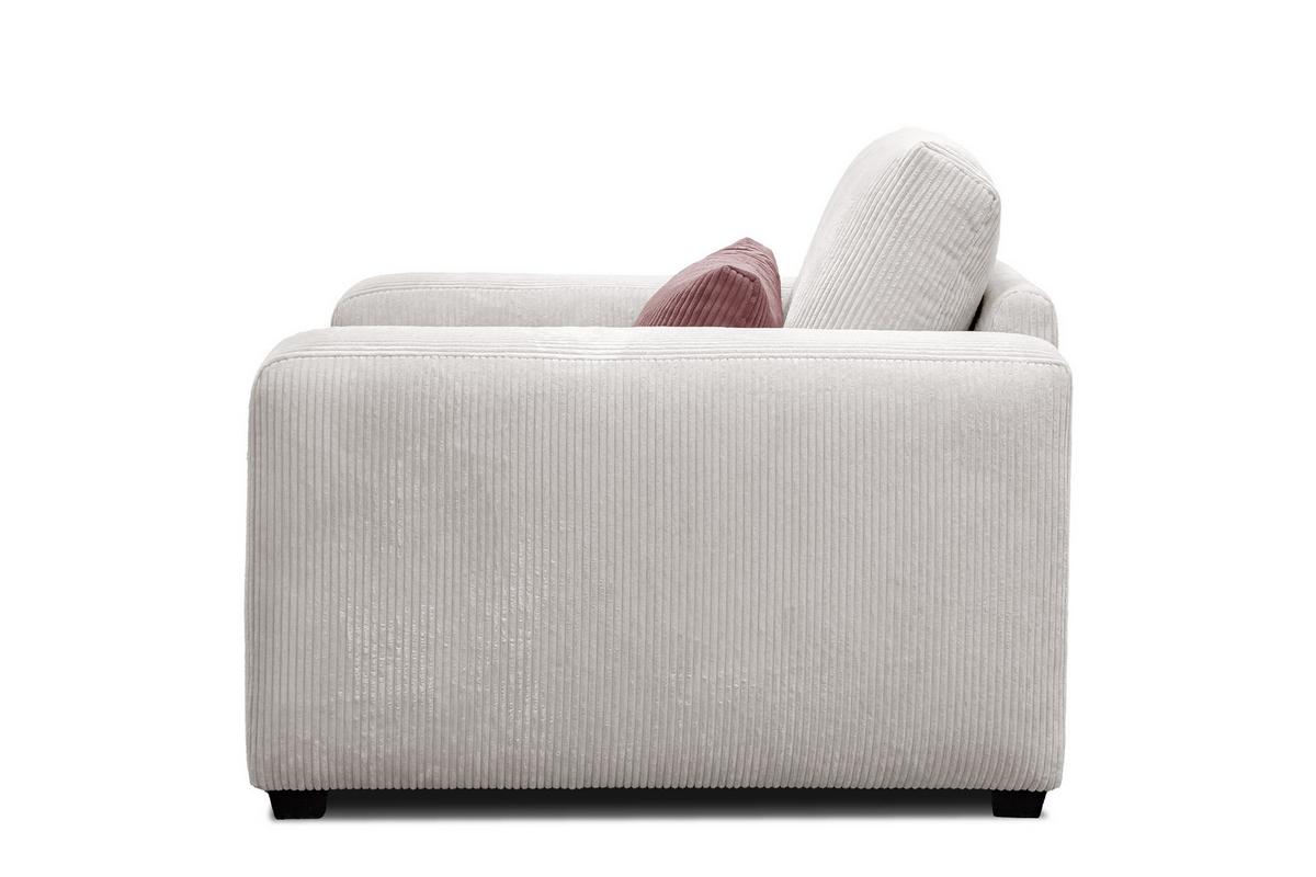 SESSEL OLI in Cordstoff perlweiß - Weiß, Holz/Textil (130/91/108cm) - Wozimo