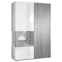 VITRINE Morena Tür und Einsatz in Avola-Anthrazit - Anthrazit, Holzwerkstoff (91.5/136.5/37cm) - Vladon