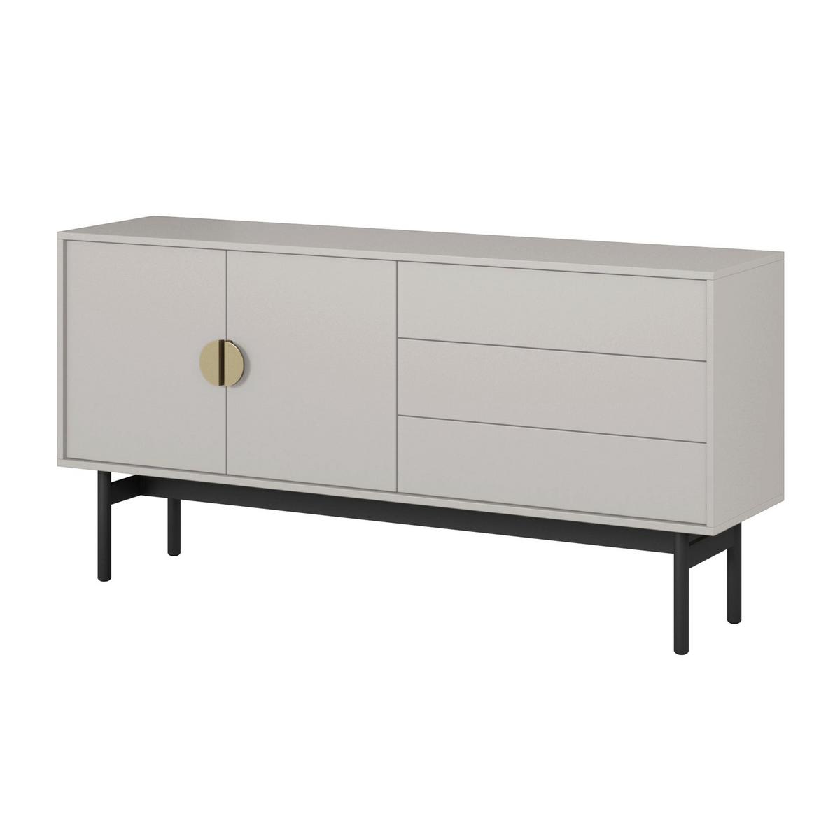 TV-LOWBOARD Stoon II TAUPE 154 CM - Taupe/Goldfarben, Holzwerkstoff/Metall (154/93/38cm) - Selsey