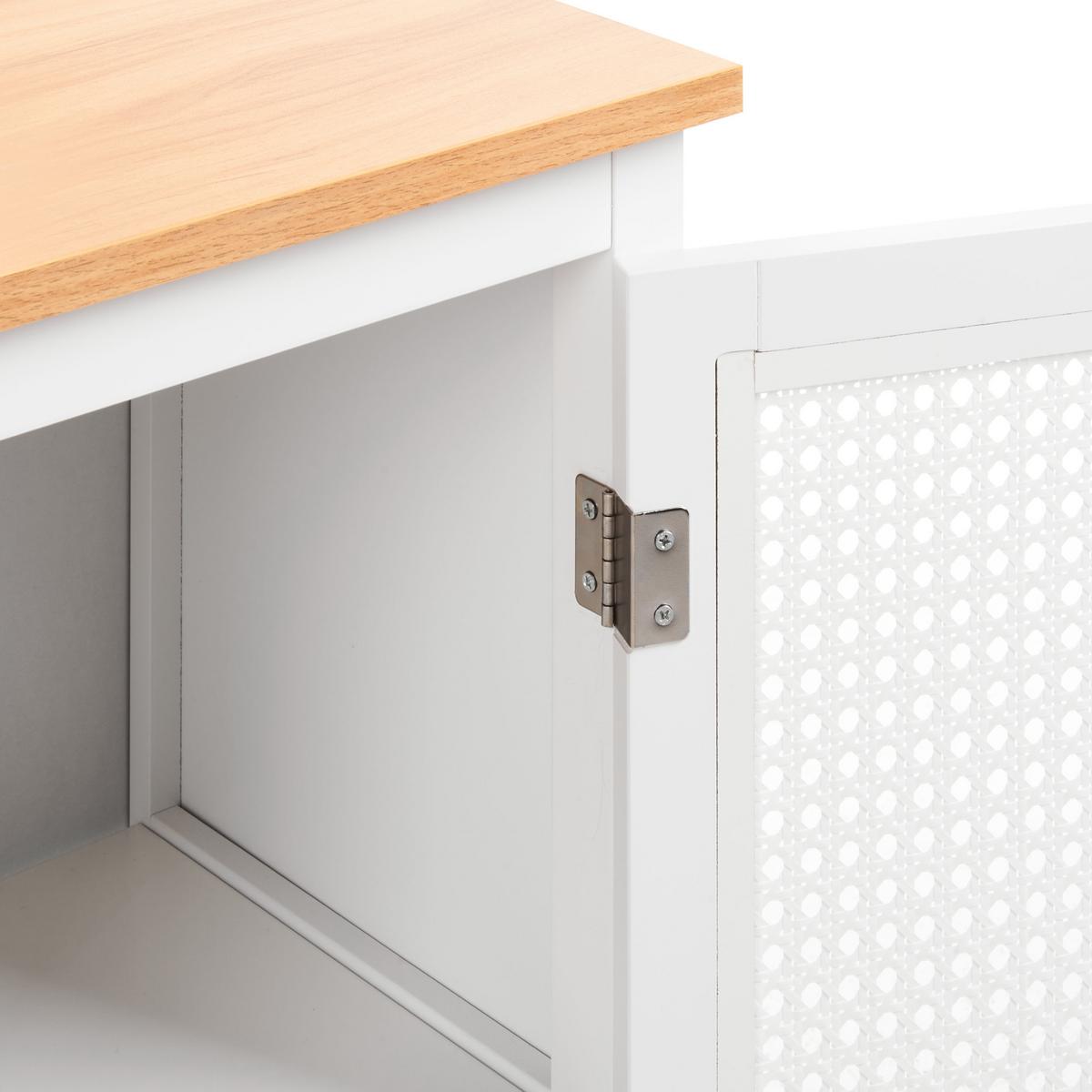 BADEZIMMERSCHRANK 40 cm Weiß Alamos - Weiß/Braun, Holzwerkstoff (40/75/30cm) - Beliani