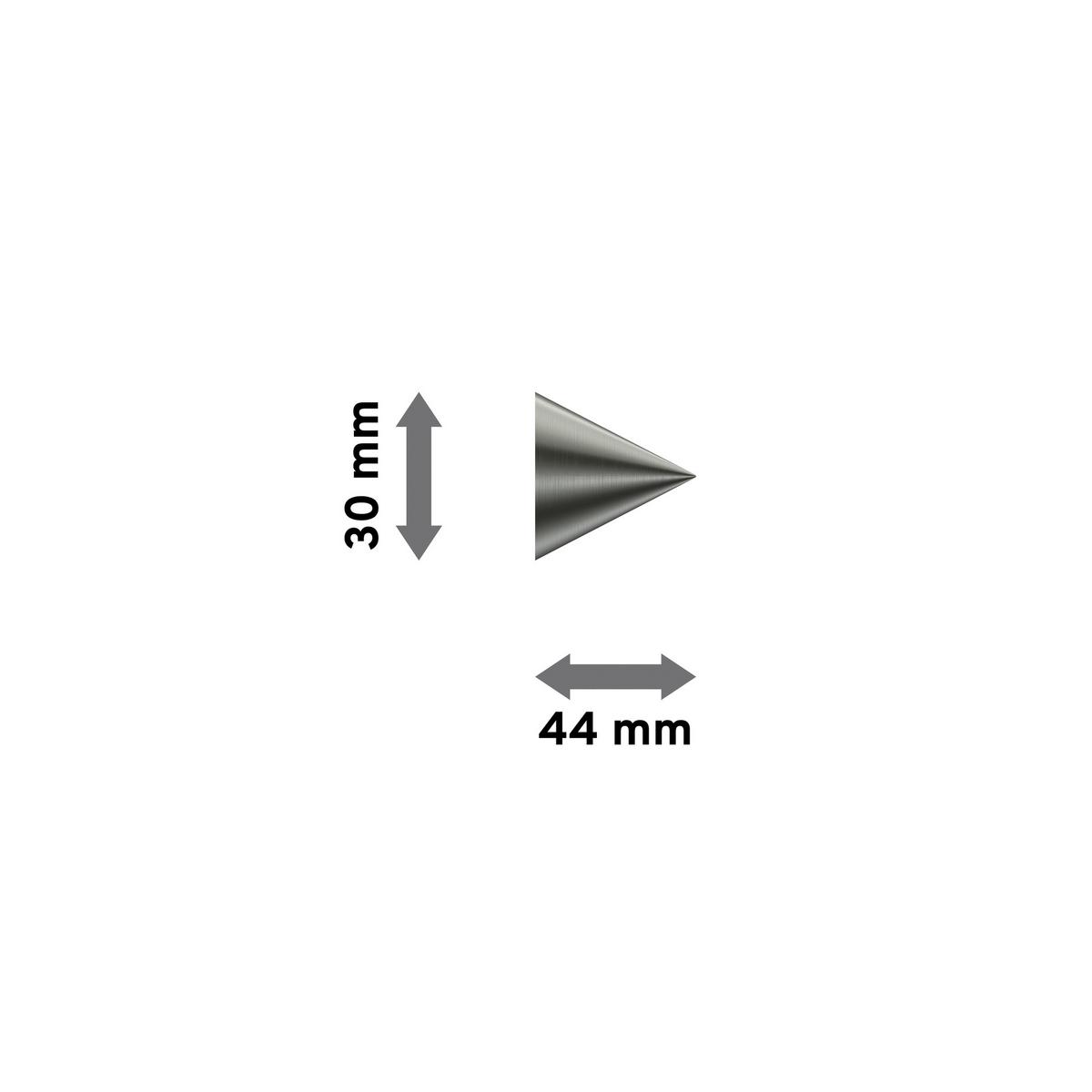 ENDSTÜCKE FÜR GARDINENSTANGEN 16 mm Ø, Scarano Edelstahl, Packung 2 Stück - Edelstahlfarben, Metall (4.4/3/3cm) - INTERDECO