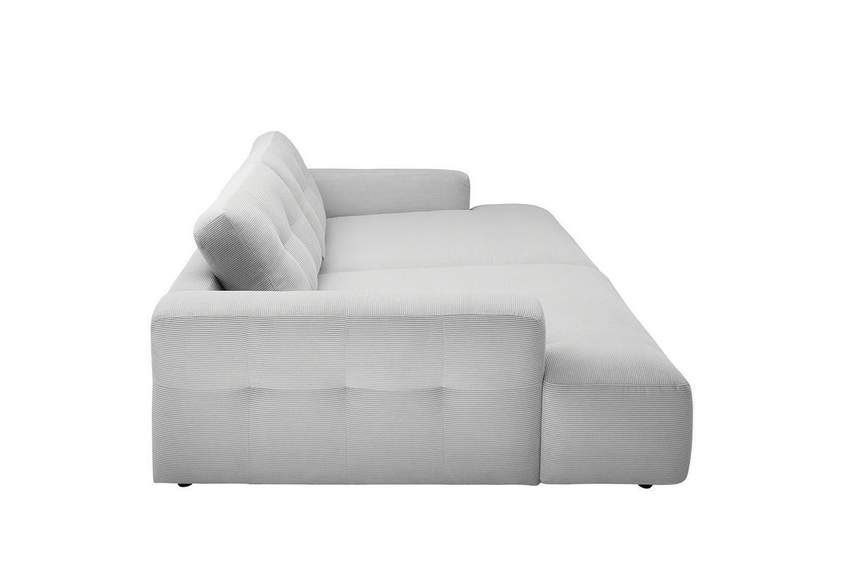 BIG SOFA MIKA Silber Cord - Silberfarben/Schwarz, Kunststoff/Textil (300/86/167cm) - KAWOLA