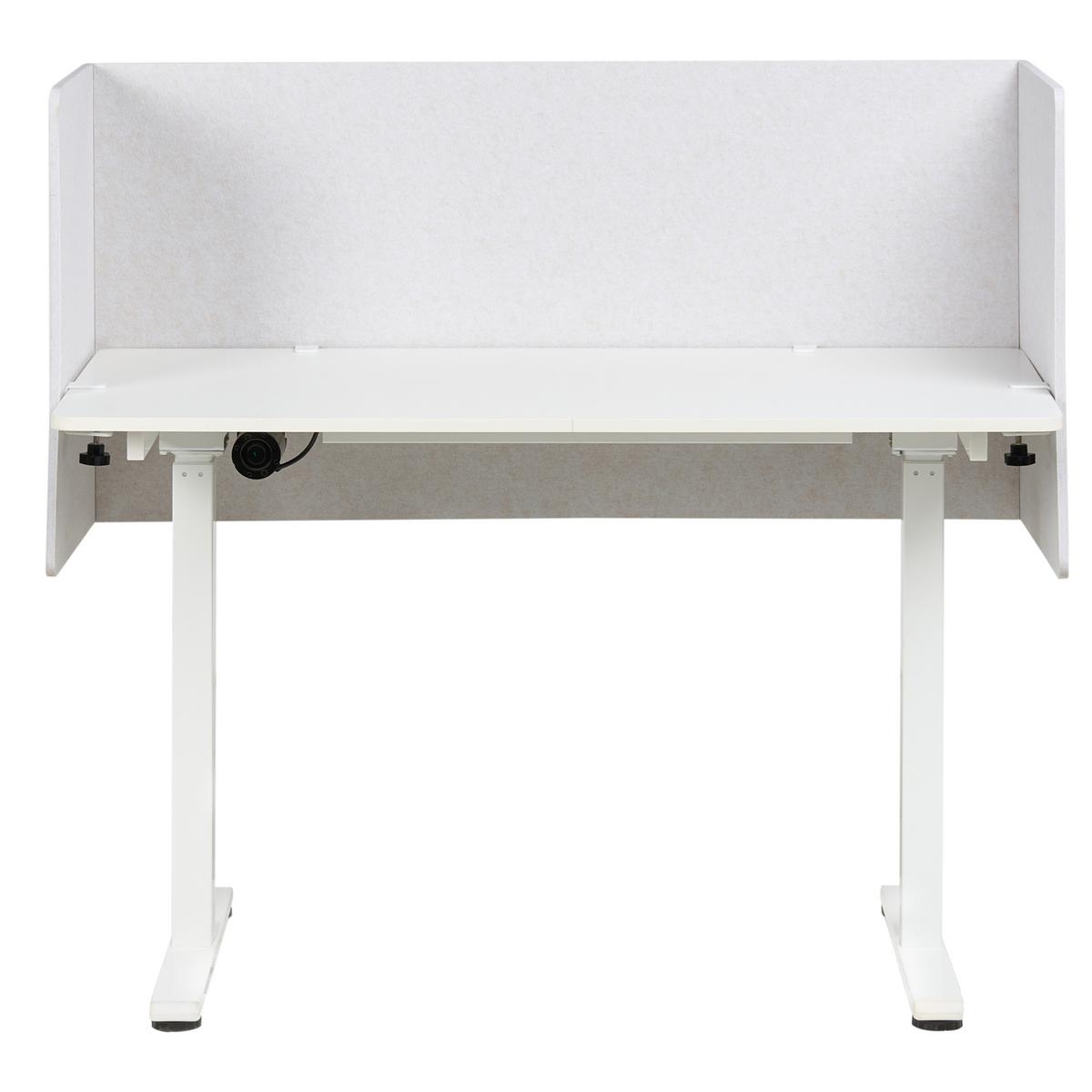 SCHREIBTISCHTRENNWAND Weiß Soloa - Creme, Kunststoff (210/61/1cm) - Beliani