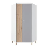 DREHTÜRENSCHRANK Figo mit 2 Türen - Weiß/Eiche Artisan, Holzwerkstoff (90/190/90cm) - Beautysofa