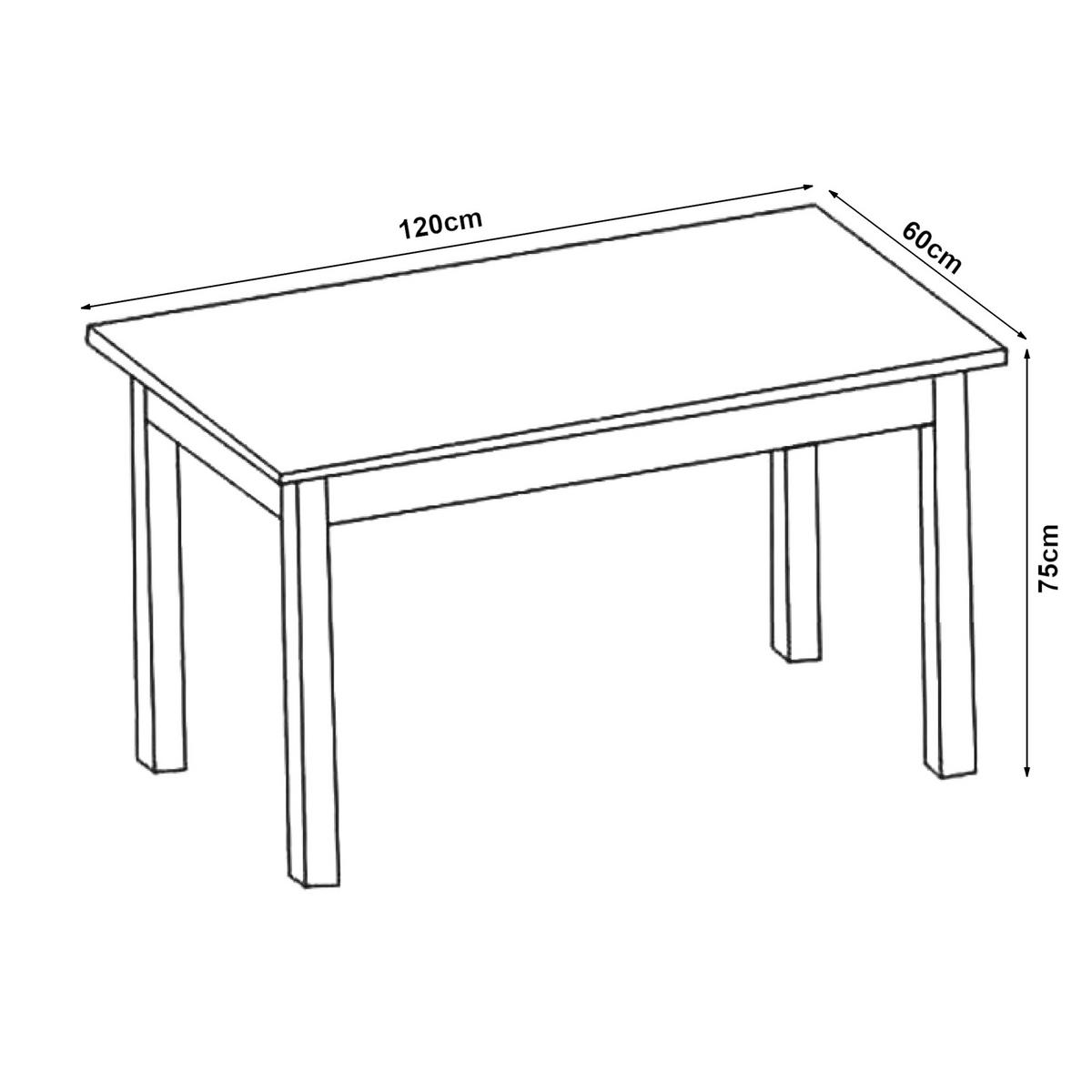 ESSTISCH Den Haag - Weiß, Holzwerkstoff/Metall (60/120/75cm) - [en.casa]