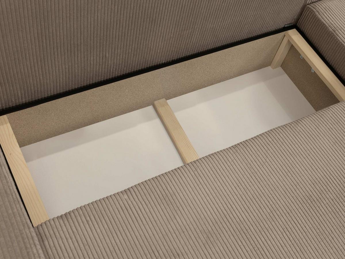 ECKSOFA Piano L Cord - Hellgrau/Schwarz, Holz/Kunststoff (274/145cm) - MIRJAN24