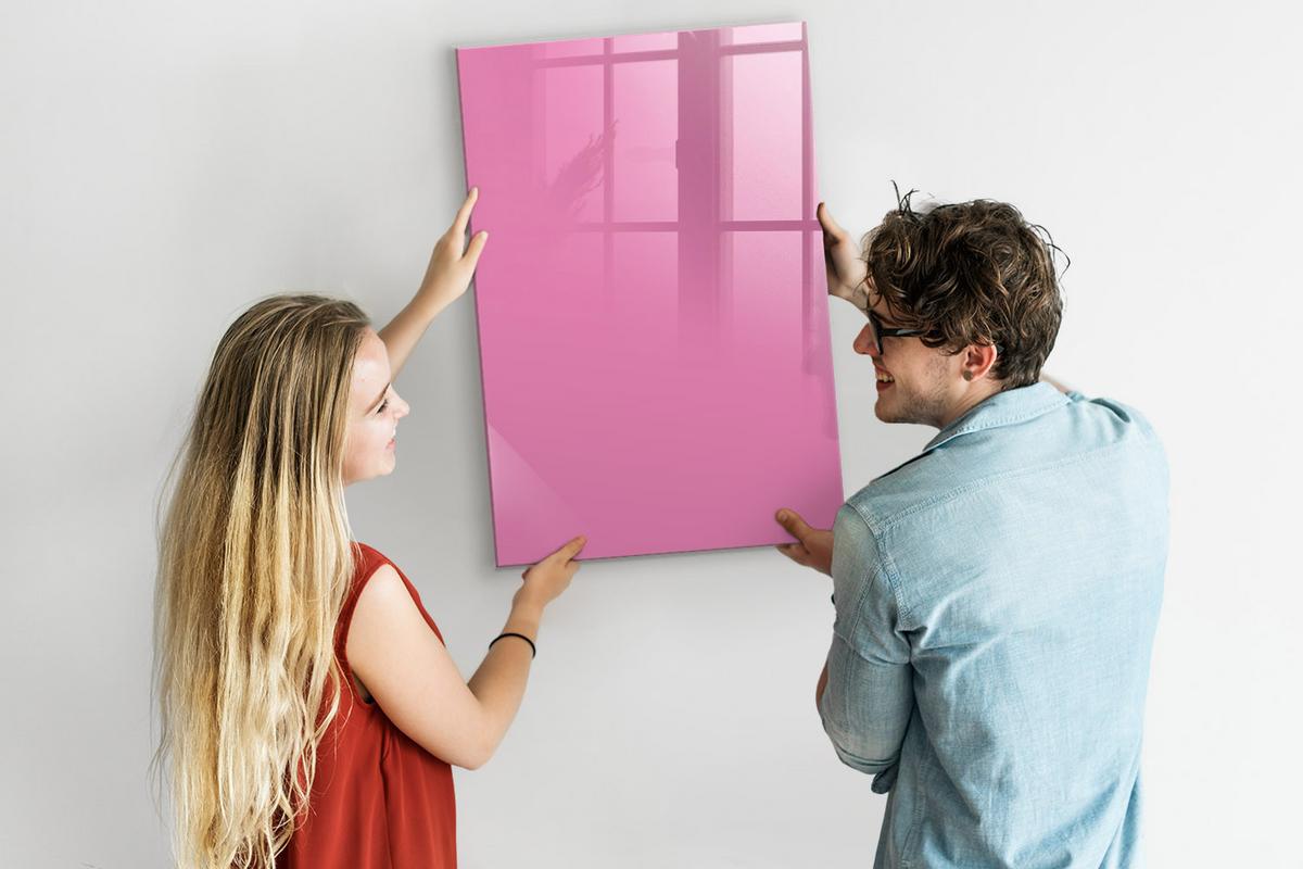 MAGNETTAFEL 60x90 Rosa schwarzer Marker - Pink, Glas (60/0.4/90cm) - TULUP