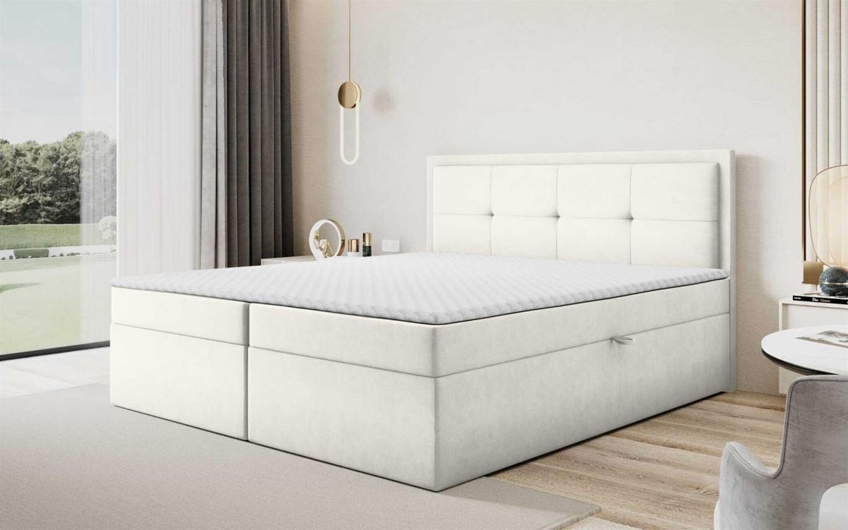 BOXBETT Degna - Creme, Holzwerkstoff/Textil (180/200cm) - Fun Möbel