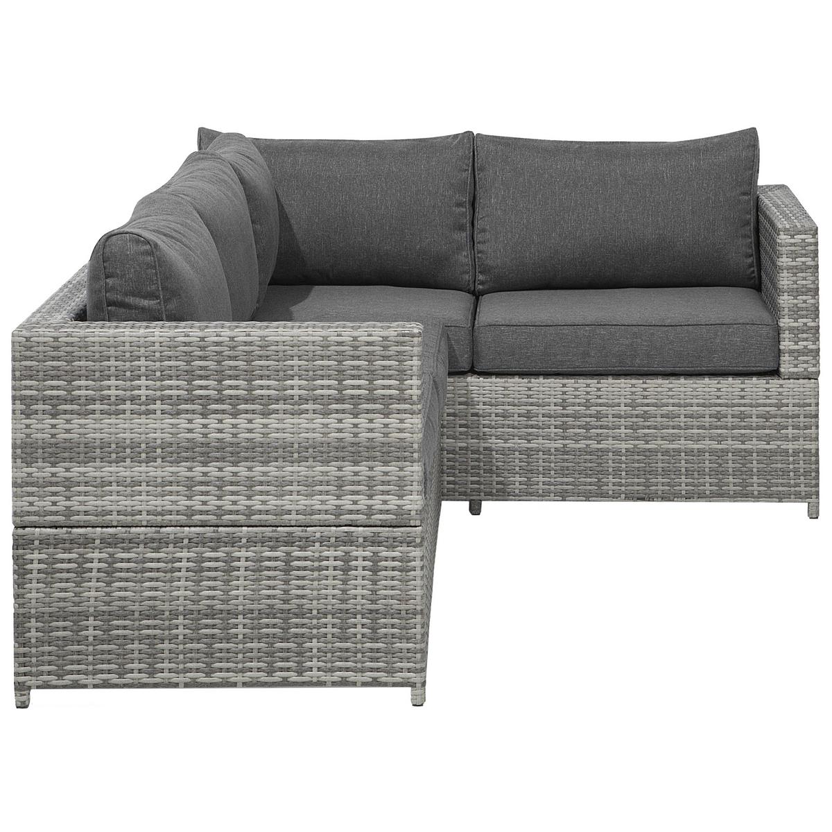 LOUNGE-SET 4-Sitzer grau Avola - Grau, Kunststoff - Beliani