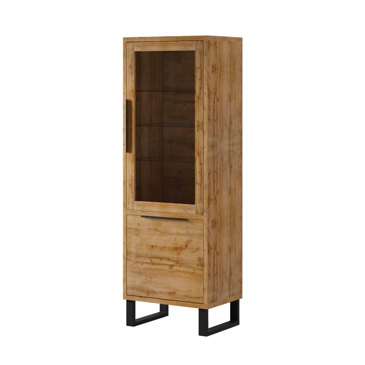 VITRINE Eden Holz und Metall - Braun, Holzwerkstoff (64/190/45cm) - Petits-meubles