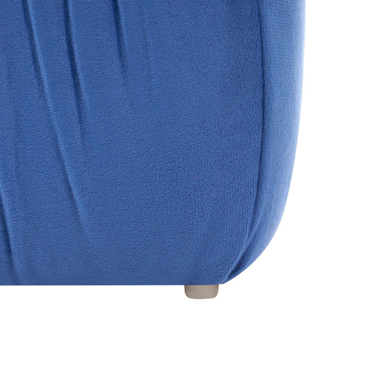 POUF Samtstoff Blau Turley - Blau, Textil (57/38/57cm) - Beliani
