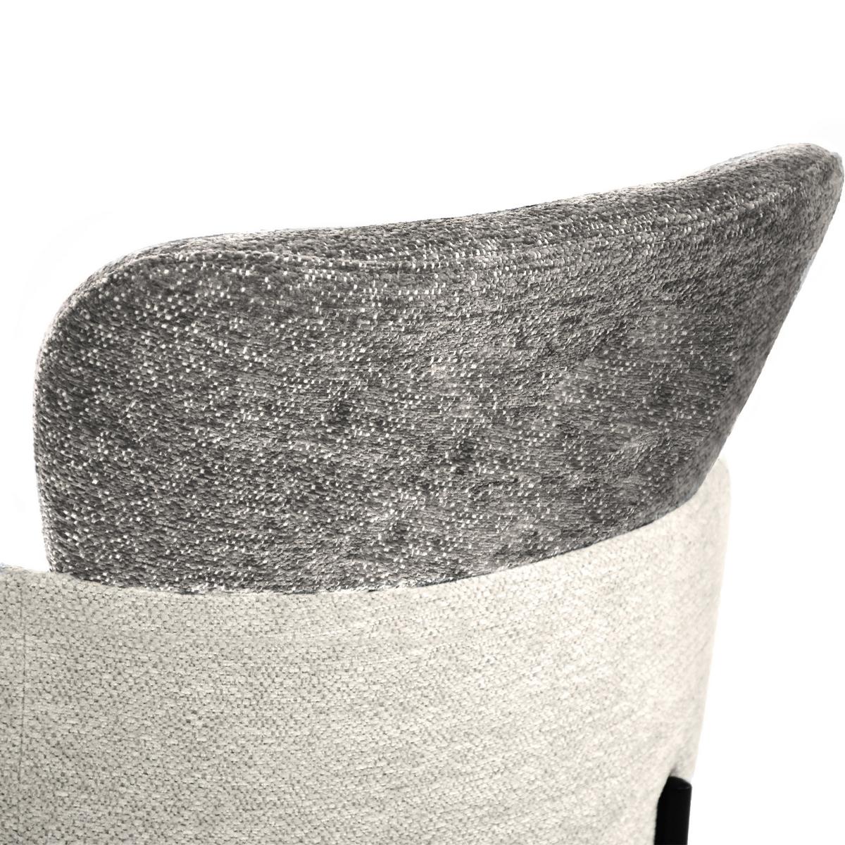 ARMLEHNENSTUHL Osmo mit Metallbeinen, Bouclé-Stoff, Beige+Dunkelgrau - Dunkelgrau/Beige, Textil/Metall (60/85/57cm) - Beautysofa