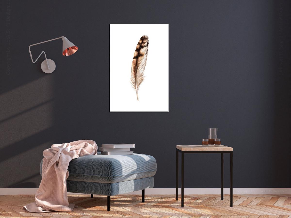 KUNSTDRUCK Weiß 40/60 cm - Weiß/Braun, Textil (40/60cm) - KUNSTLOFT