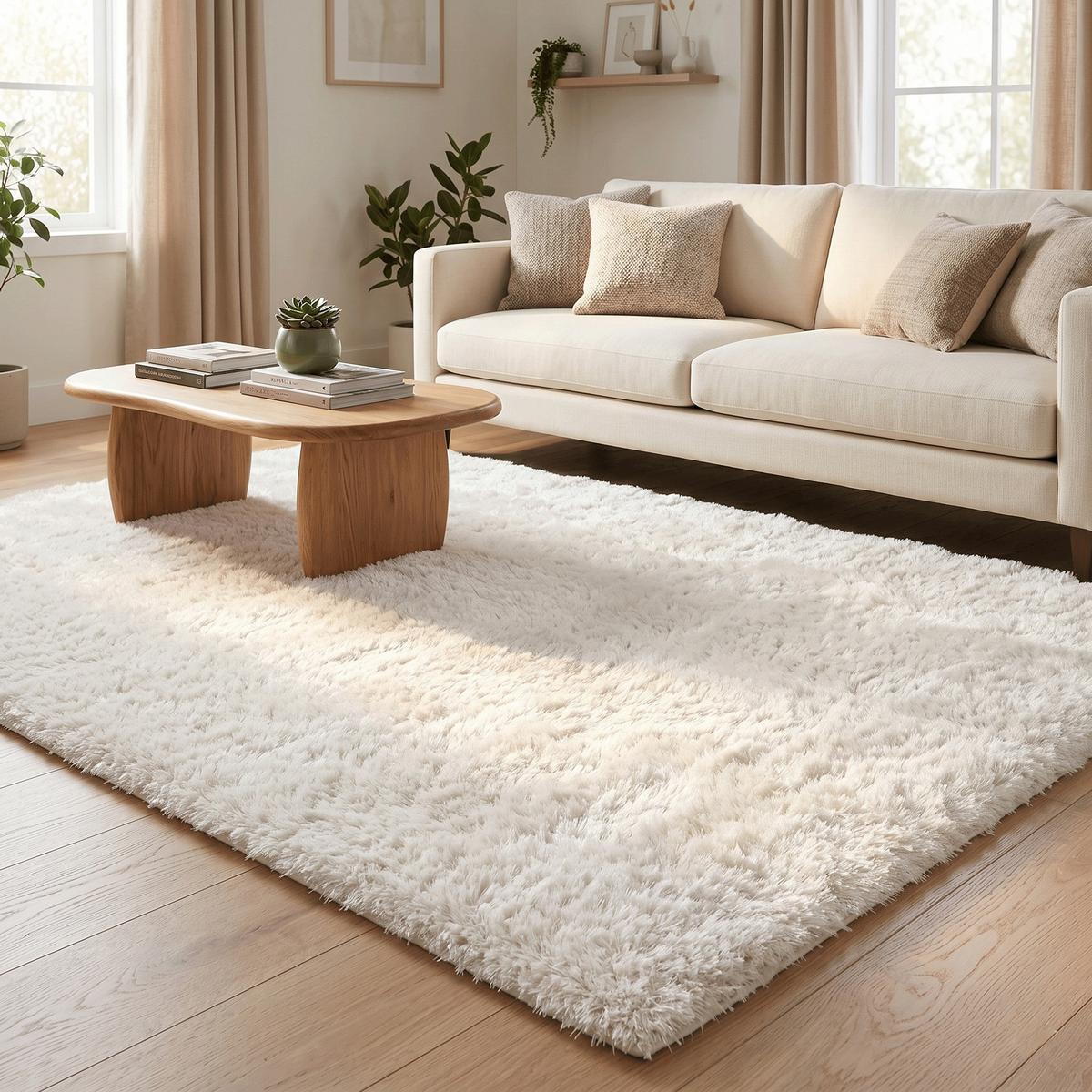 HOCHFLOR SHAGGY TEPPICH LUXUS FEELING MIX - Weiß, Textil (80/160cm) - Snapstyle