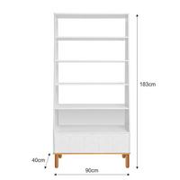 BÜCHERREGAL Weiß und Holz - Weiß, Holzwerkstoff (90/183/40cm) - Petits-meubles