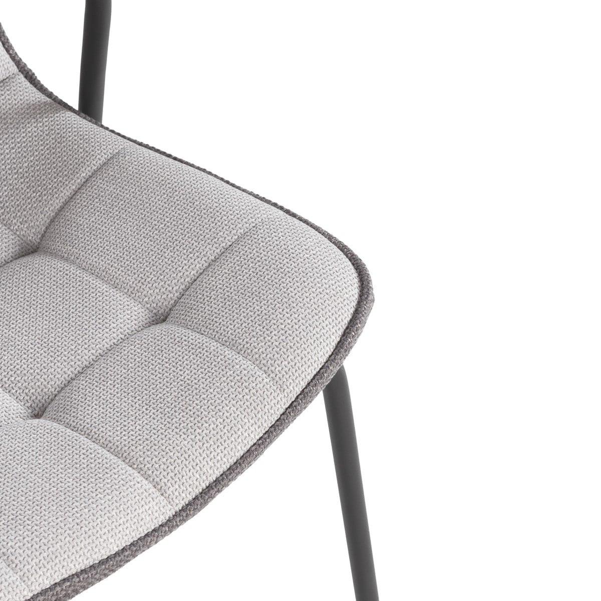 STÜHLE 4er-Set aus Stoff mit Metallbeinen 59/46/51 cm - Hellgrau, Textil (59/46/75cm) - Calicosy