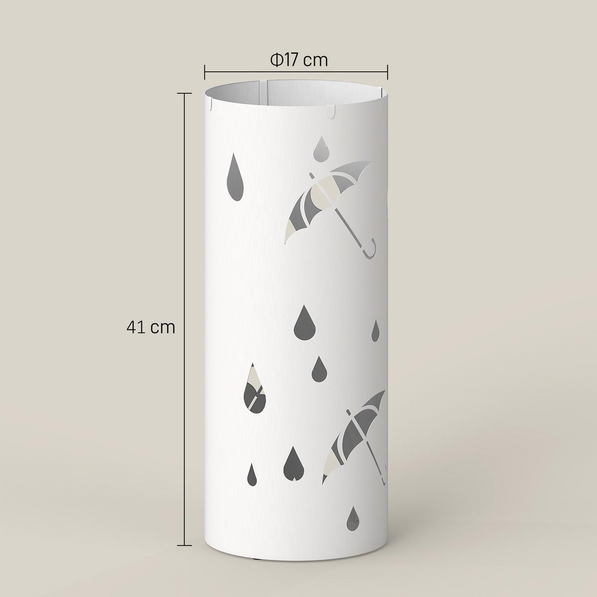 SCHIRMHALTER Stahl Weiß - Weiß, Metall (17/41/17cm) - HOMCOM
