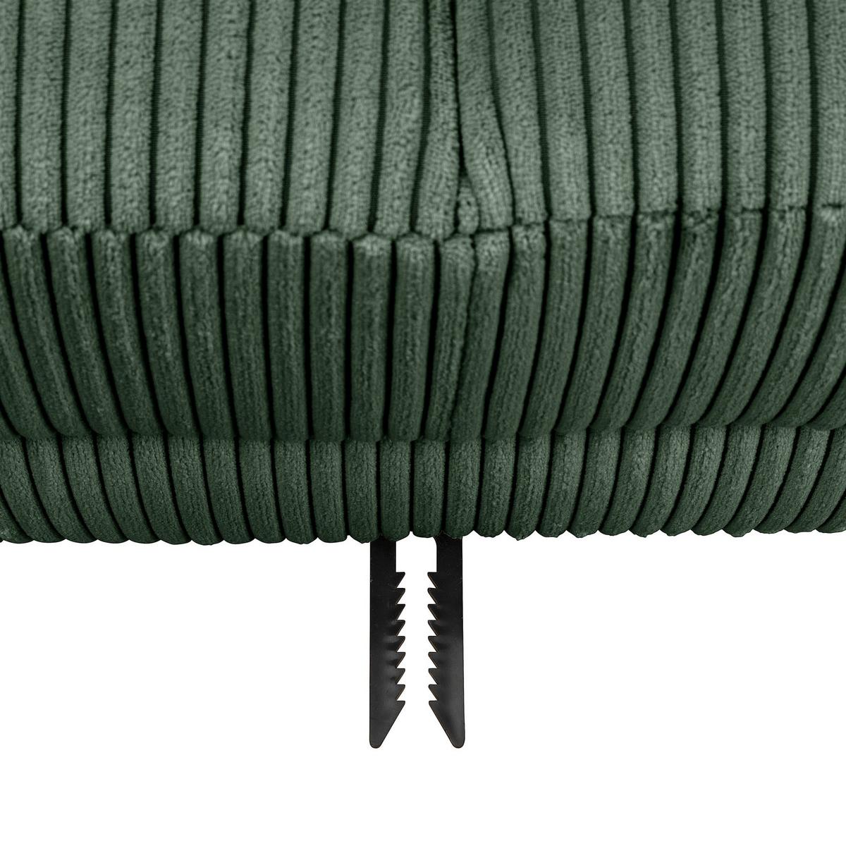 FUNKTIONSSOFA mit Hocker Kattie Cordstoff dunkelgrün - Dunkelgrün, Kunststoff (144/230cm) - 58aufmkessel
