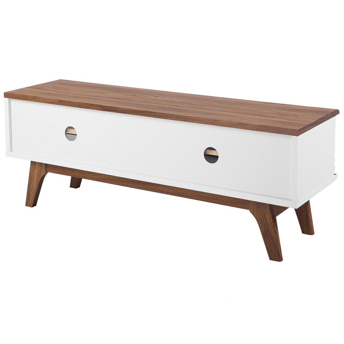 TV-MÖBEL Weiß, DunkelbraunTOLEDO 35/117/44 cm - Weiß, Holzwerkstoff (117/44/35cm) - Beliani