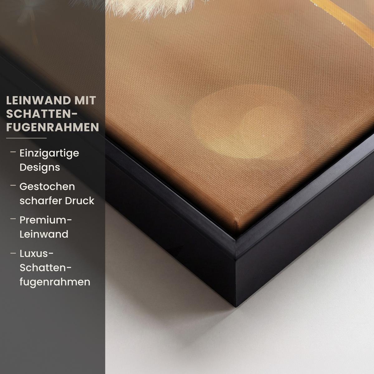 LEINWAND Bilder mit Rahmen - Löwenzahn - Beige - Natur - Blume - 20x30 - Hellbraun, Textil (20/30cm) - MuchoWow