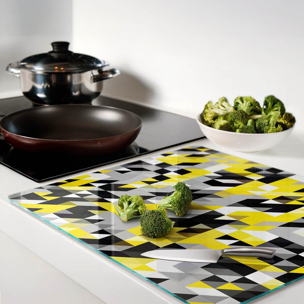 GLASPLATTE 60x52 cm Geometrische Figuren - Multicolor, Glas (60/0.4/52cm) - TULUP