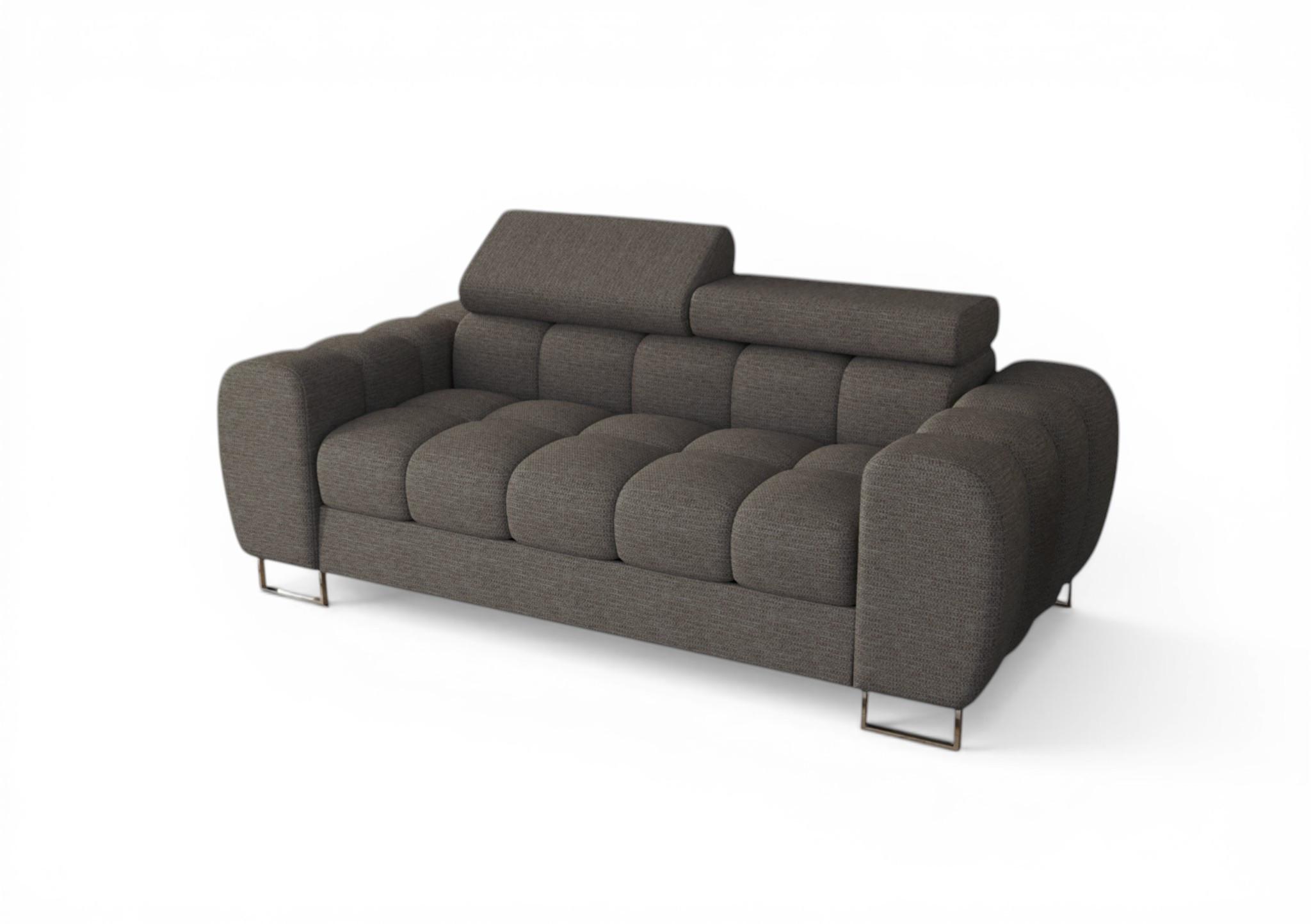 SOFA 2-sitzer Bastien In Stoff Aragon - Dunkelgrau, Holzwerkstoff/Textil (195/95/97cm) - Fun Möbel