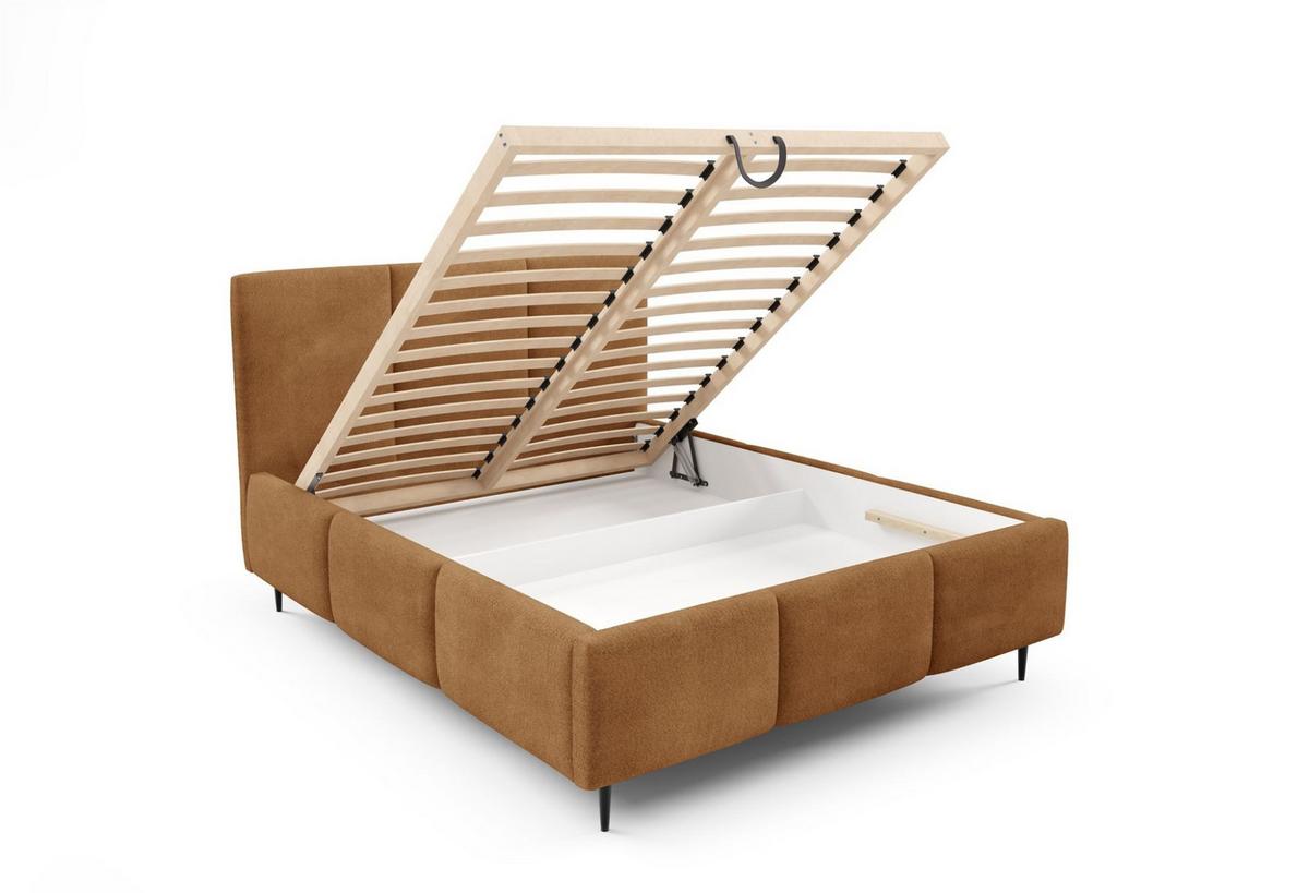 POLSTERBETT Miami - Rotbraun, Holzwerkstoff/Textil (140/200cm) - Fun Möbel