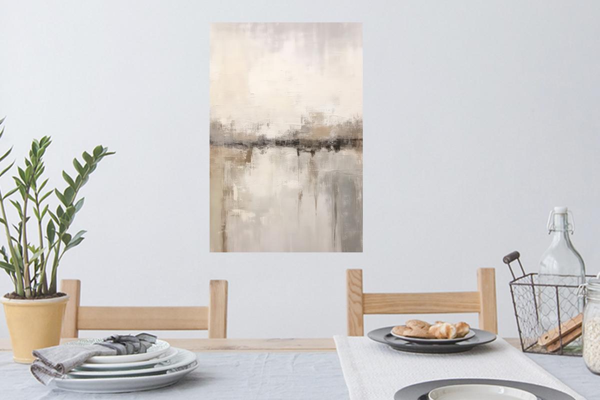 WANDTATTOO Moderne Kunst - Abstrakt - Beige Wandbild 40x60 cm - Beige, Kunststoff (40/60/0.1cm) - MuchoWow