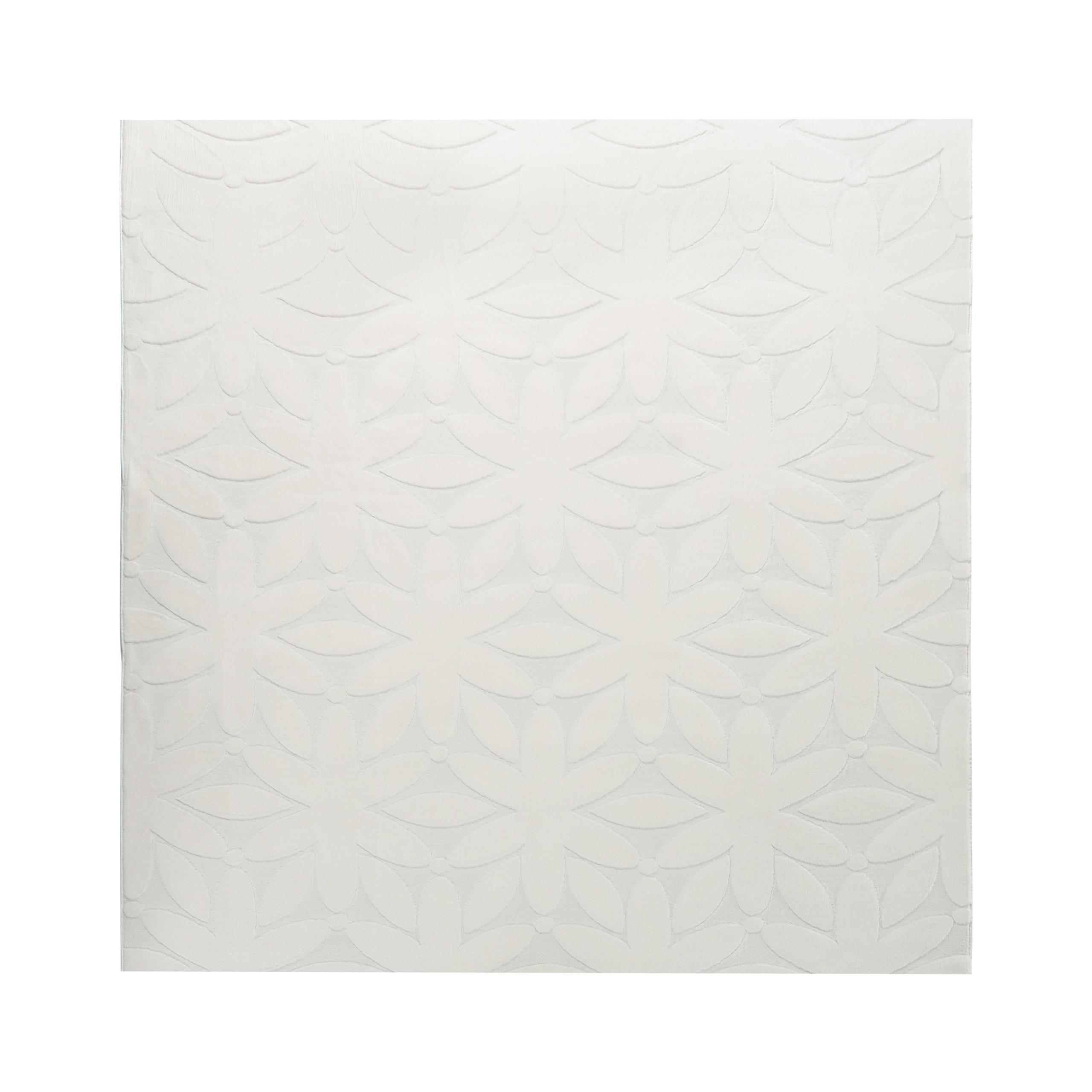 TEPPICH Cremeweiß 160/160 cm Hood - Creme/Weiß, Textil (160/160cm) - Beliani