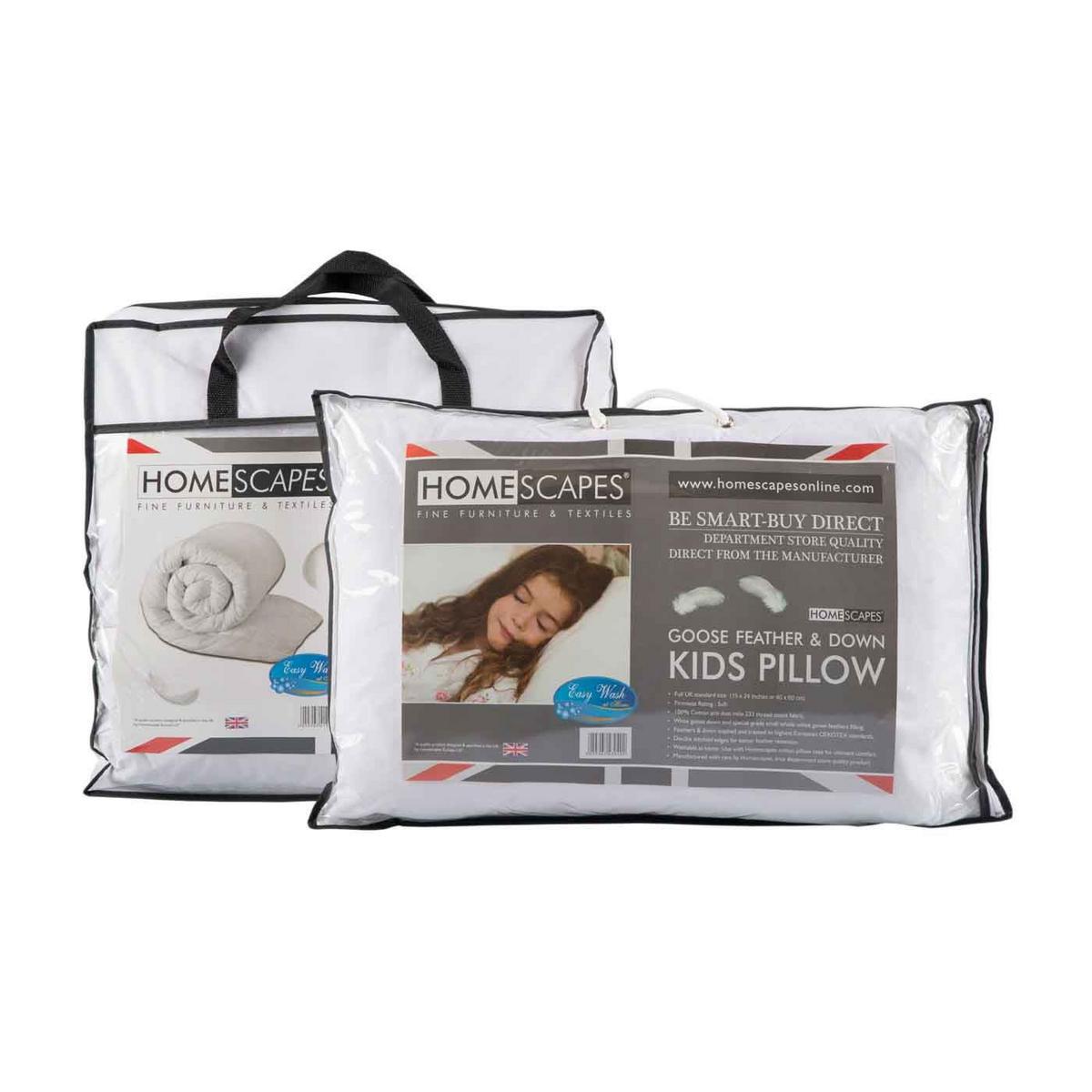 KINDERBETTSET Sommer 120/150 cm + 40/60 cm, Federn & Daunen - Weiß, Textil (120/150cm) - Homescapes