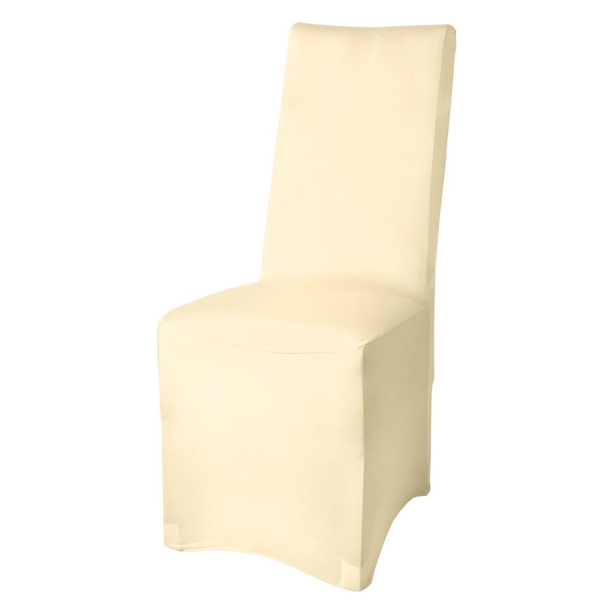 STUHLHUSSE Leona Stretch Bankett 95x45cm Ecru (4tlg) - Beige, Textil (45/95cm) - Beautissu 