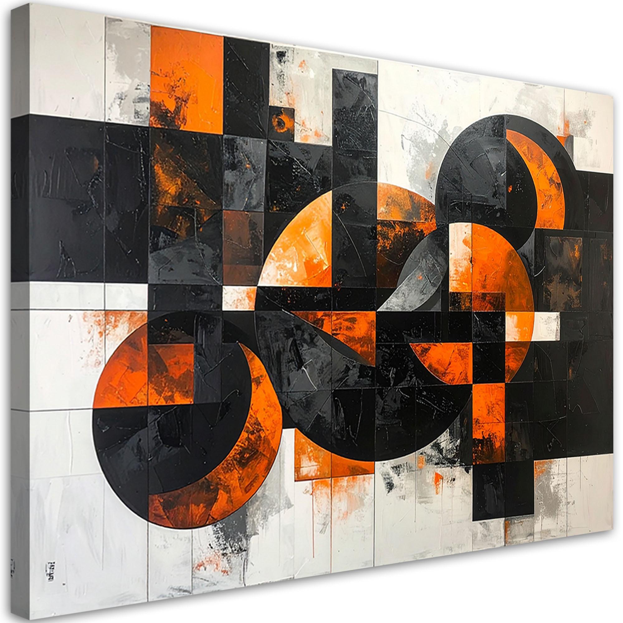LEINWANDBILD 3D und geometrisch 120x80cm - Orange, Textil (120/80cm) - Feeby