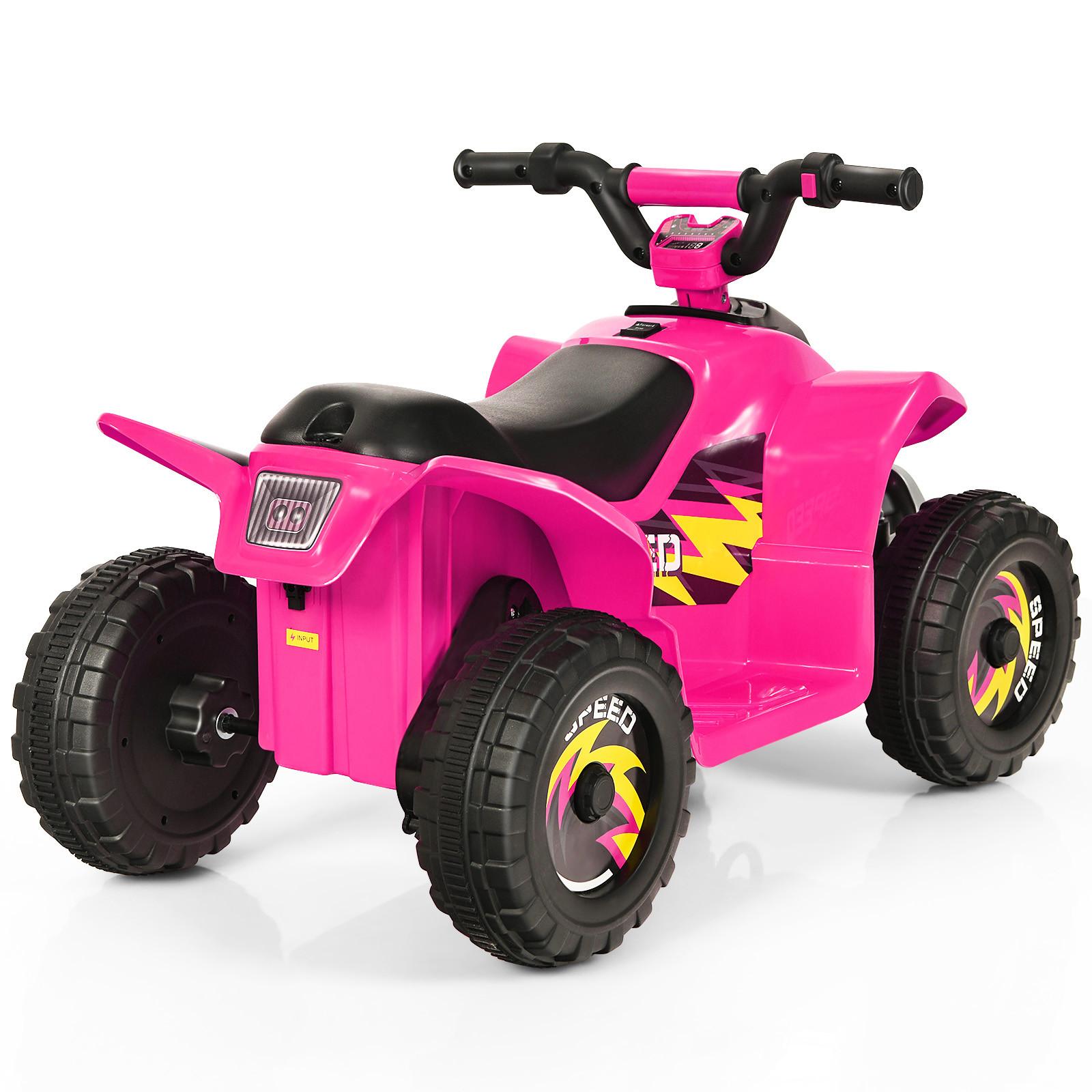 KINDERQUAD 12V Elektro Rosa - Pink, Kunststoff (104/74/67cm) - COSTWAY