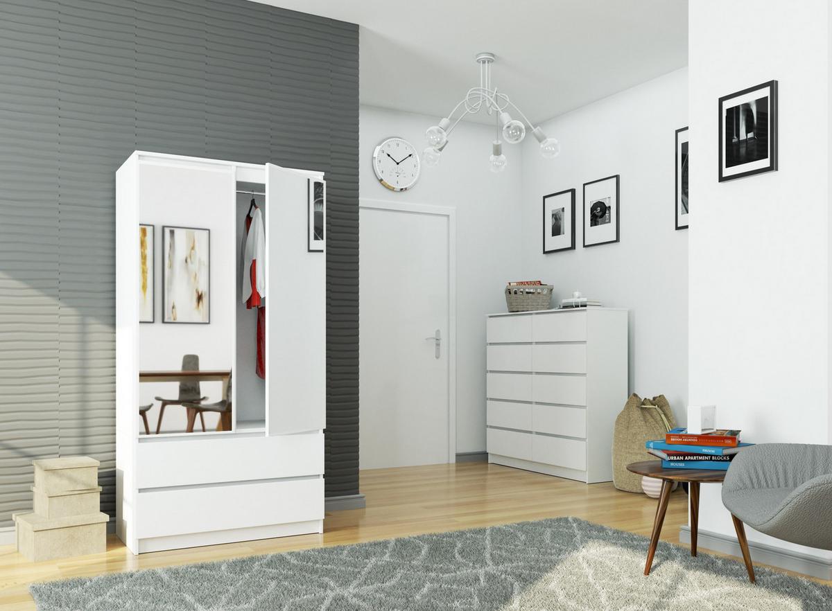 KLEIDERSCHRANK Weiß 180/90/51 - Weiß, Holzwerkstoff (90/180/51cm) - RAUMHIRSCH FURNITURE