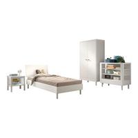 JUGENDZIMMER SET 90x200 Keeley Buche Weiß Holz Regal Komfort Stabil - Weiß, Holz (55/190/100cm) - 58aufmkessel