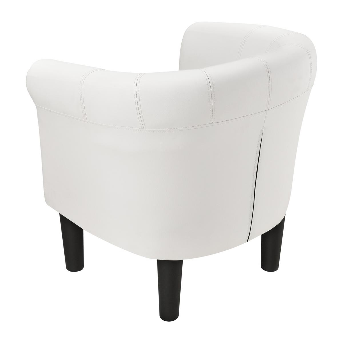 SESSEL Jelgava Kunstleder Weiß - Weiß, Textil (70/70/58cm) - [en.casa]