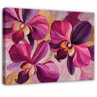 LEINWANDBILD Blumen Abstrakt Rosa 120x80 cm - Multicolor, Holzwerkstoff (120/80cm) - Wallarena