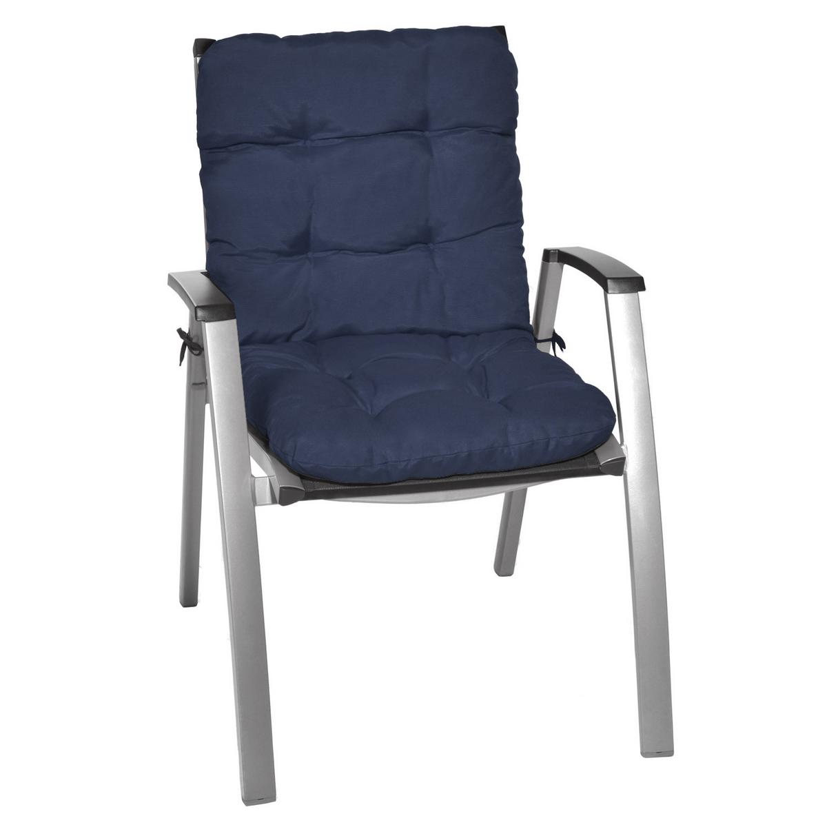 NIEDERLEHNERAUFLAGE Flair NL 100/50/8cm Dunkelblau - Dunkelblau, Textil (50/8/100cm) - Beautissu 