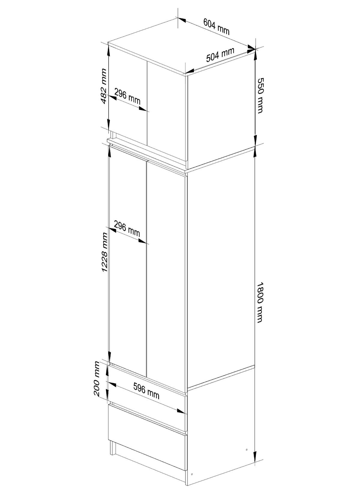 KLEIDERSCHRANK Dunkelbraun 234/60/51 - Dunkelbraun, Holzwerkstoff (60/234/51cm) - RAUMHIRSCH FURNITURE