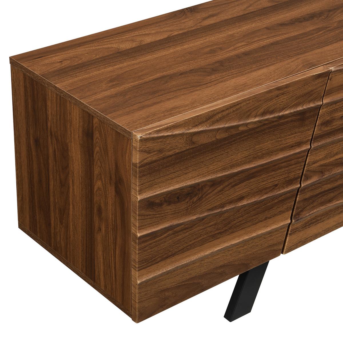 TV-LOWBOARD 160 cm in Walnuss-Optik Design - Schwarz, Holzwerkstoff (160/51/39cm) - Urban Meuble