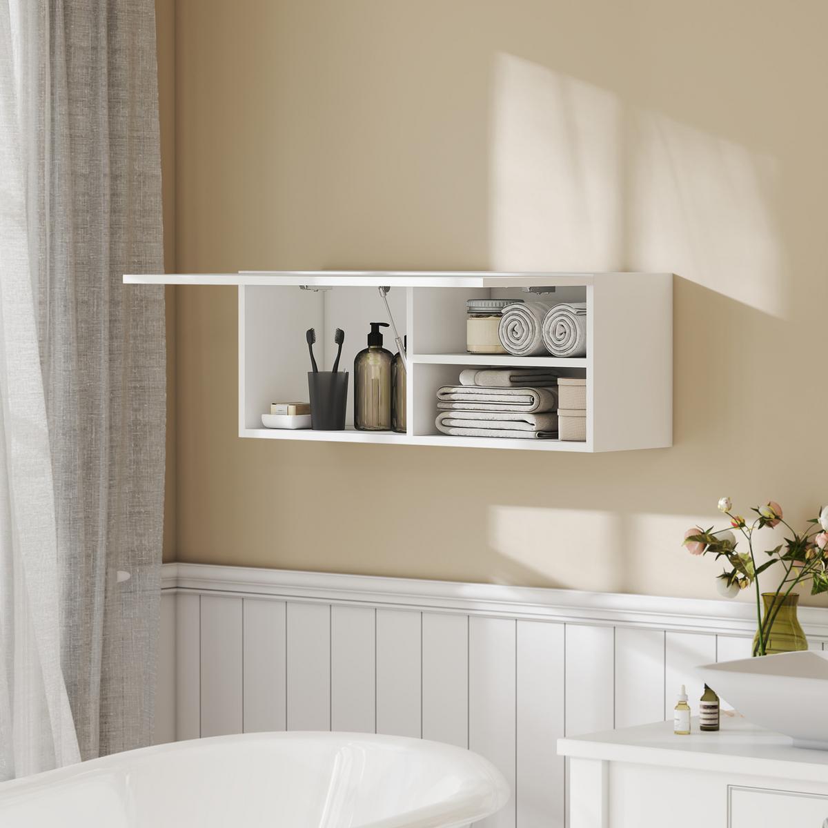 WANDSCHRANK Spanplatte Weiß - Weiß, Holzwerkstoff (25/30/80cm) - HOMCOM