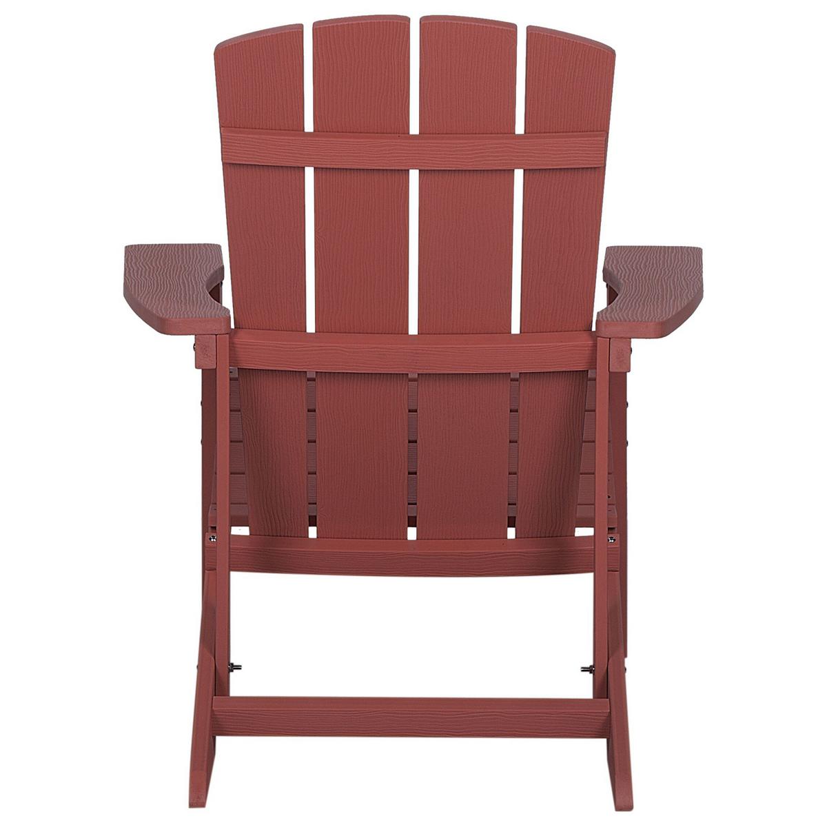 GARTENSTUHL Kunstholz rot Adirondack - Rot, Kunststoff (75/88/88cm) - Beliani