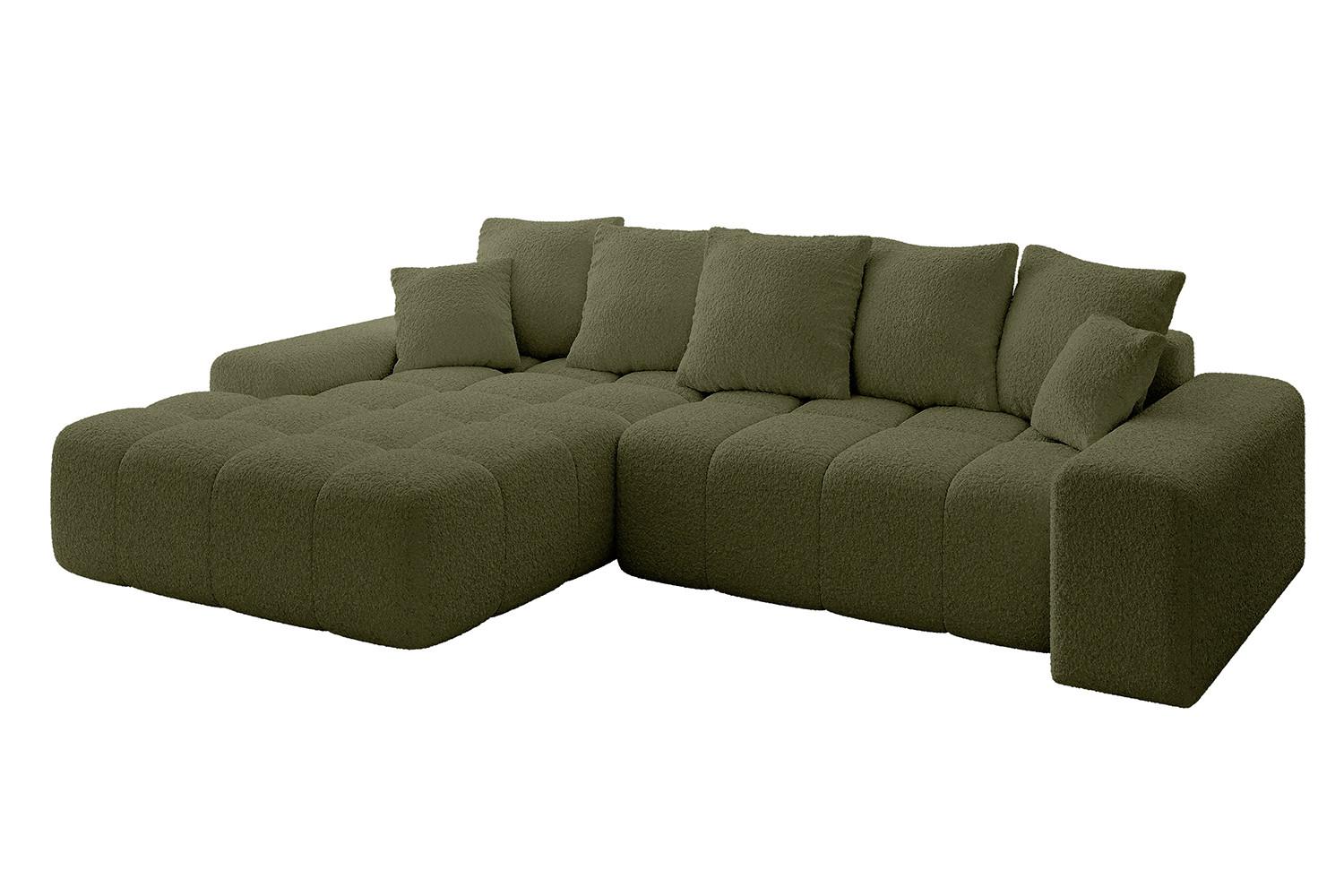 ECKSOFA Ottomane Links ENSI-L - 267x164x69 cm Olivgrün - Olivgrün, Holzwerkstoff/Kunststoff (267/164cm) - ALTDECOR