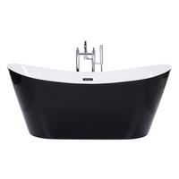 BADEWANNE FREISTEHEND 75x150x72 cm schwarz Antigua - Schwarz, Kunststoff (75/72/150cm) - Beliani